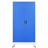 vidaXL Armoire de vestiaire 2 portes M&eacute;tal 90x40x180 cm Gris et bleu