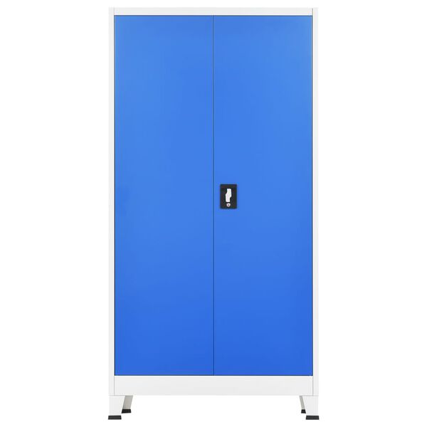 vidaXL Armoire de vestiaire 2 portes M&eacute;tal 90x40x180 cm Gris et bleu