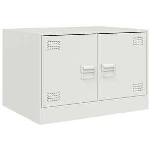 vidaXL Table basse blanc 67x50x44 cm acier