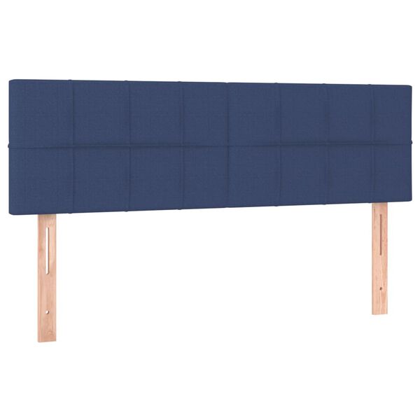 vidaXL T&ecirc;tes de lit Bleu 144x5x78/88 cm Tissu