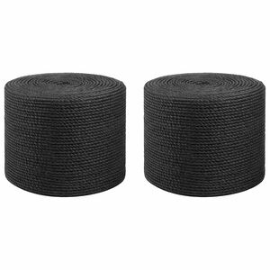 vidaXL Fil en jute 2 pc 2 mm Noir Jute 100% Tossa