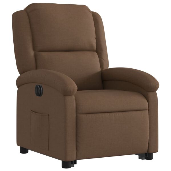 vidaXL Fauteuil inclinable électrique marron tissu