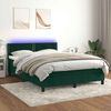 vidaXL Sommier &agrave; lattes de lit avec matelas LED Vert fonc&eacute; 140x190 cm
