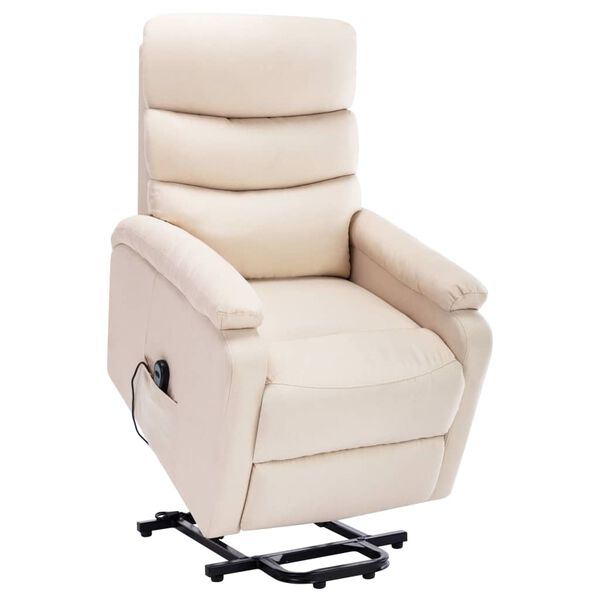 vidaXL Fauteuil de massage Crème Tissu