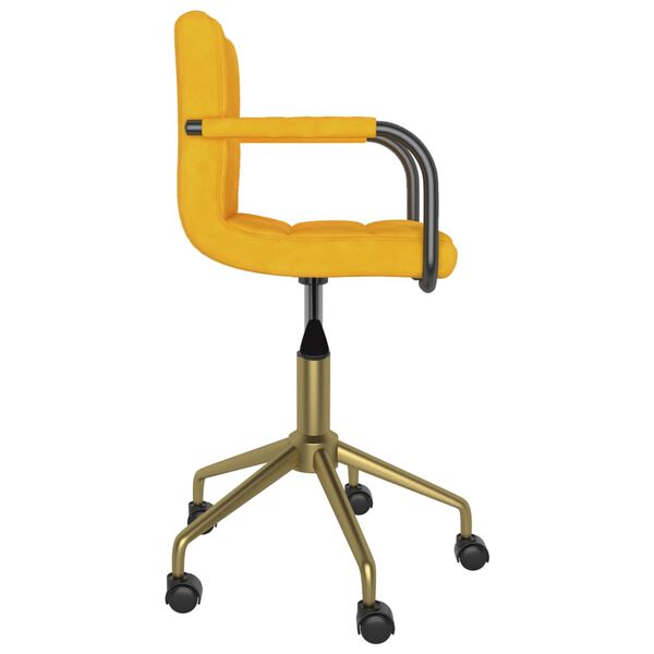 vidaXL Chaises pivotantes &agrave; manger lot de 2 jaune moutarde velours
