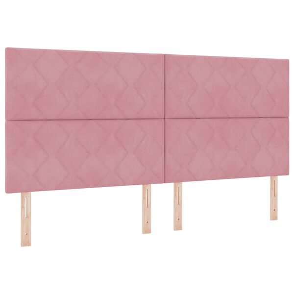 vidaXL T&ecirc;te de lit avec t&ecirc;te de lit Rose 200 cm Velours