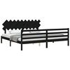 vidaXL Cadre de lit sans matelas noir 200x200 cm bois massif