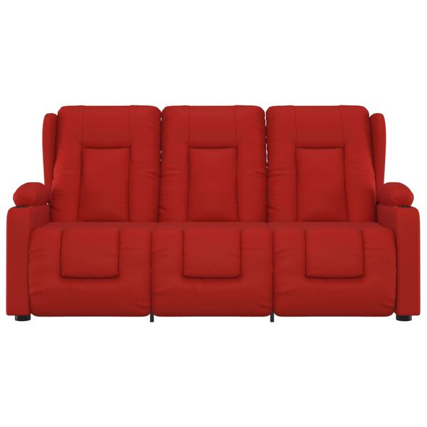 vidaXL Fauteuil de massage inclinable 3 places porte-gobelets bordeaux