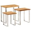 vidaXL Tables gigognes 3 pcs avec bord vivant bois massif d'acacia