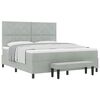 vidaXL Lit &agrave; ressorts avec t&ecirc;te de lit Gris clair 200 x 180 cm Velours