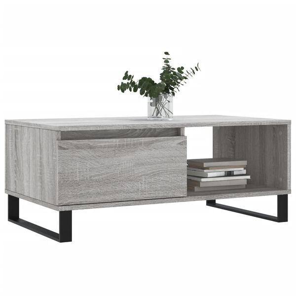 vidaXL Table basse Sonoma gris 90x50x36,5 cm Bois d'ingénierie