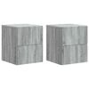 vidaXL Cabinet de chevet mural 2 pi&egrave;ces Sonoma gris 33 x 34,5 x 40 cm