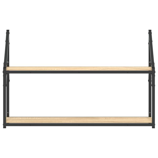 vidaXL &Eacute;tag&egrave;re murale 2 niveaux ch&ecirc;ne sonoma 80x21x51 cm