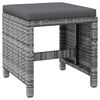 vidaXL Jeu de chaise et tabouret de jardin 4 pcs Résine tressée Gris