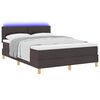 vidaXL Lit &agrave; ressort LED avec matelas Marron fonc&eacute; 140 x 190 cm tissu