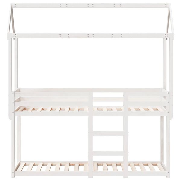 vidaXL Lit superposé sans matelas blanc 75x190 cm bois de pin massif