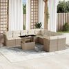 vidaXL Salon de jardin 11 pcs avec coussins beige r&eacute;sine tress&eacute;e