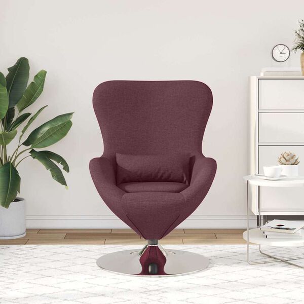 vidaXL Fauteuil &oelig;uf Pourpre 63 x 73 x 90 cm tissu