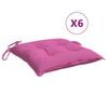 vidaXL Coussins de chaise lot de 6 rose 50x50x7 cm tissu oxford