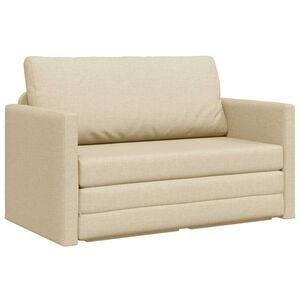 vidaXL Canap&eacute;-Lit Cr&egrave;me 124 x 71 x 78 cm tissu