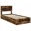 vidaXL Lit de Rangement Ch&ecirc;ne fum&eacute; 100 x 200 cm Bois d'ing&eacute;nierie