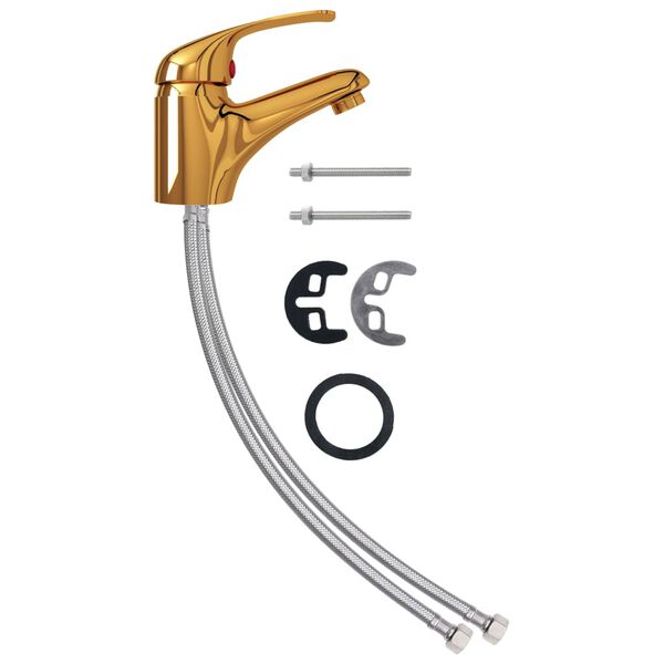 vidaXL Mitigeur de lavabo Doré 13x10 cm