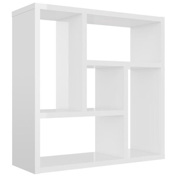 vidaXL &Eacute;tag&egrave;re murale Blanc brillant 45,1x16x45,1 cm Bois d&rsquo;ing&eacute;nierie