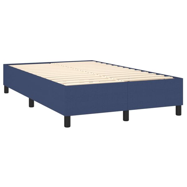 vidaXL Sommier &agrave; lattes de lit avec matelas Bleu 120x200 cm Tissu