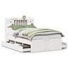 vidaXL Lit biblioth&egrave;que sans matelas blanc 135x190 cm bois pin massif