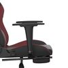 vidaXL Chaise de jeu avec repose-pied Noir/rouge bordeaux Similicuir