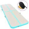 vidaXL Tapis gonflable de gymnastique avec pompe 800x100x10cm PVC Vert
