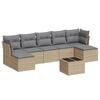 vidaXL Salon de jardin avec coussins 8 pcs beige r&eacute;sine tress&eacute;e