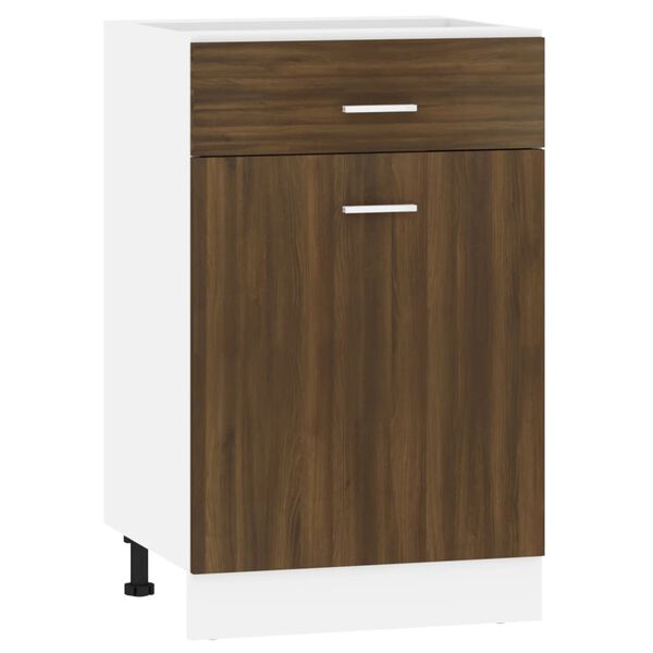 vidaXL Armoire à tiroirs inférieure "Lyon" Chêne brun 50 x 46 x 81,5 cm Bois d'ingénierie
