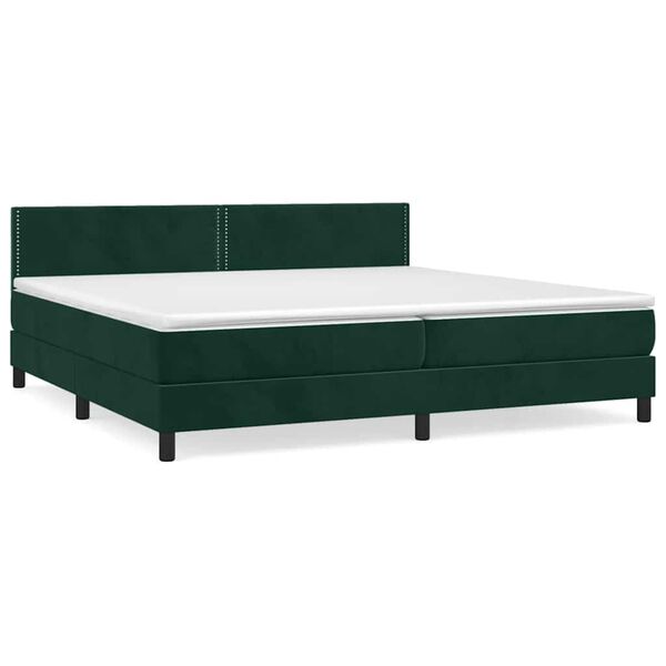 vidaXL Sommier &agrave; lattes de lit et matelas Vert fonc&eacute; 200x200cm Velours