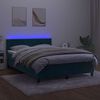 vidaXL Sommier &agrave; lattes de lit avec matelas LED Bleu fonc&eacute; 140x190 cm