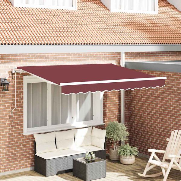 vidaXL Auvent R&eacute;tractable Bordeaux 300 x 200 cm tissu