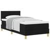vidaXL Lit &agrave; ressorts avec coussin Noir 100 x 200 cm tissu