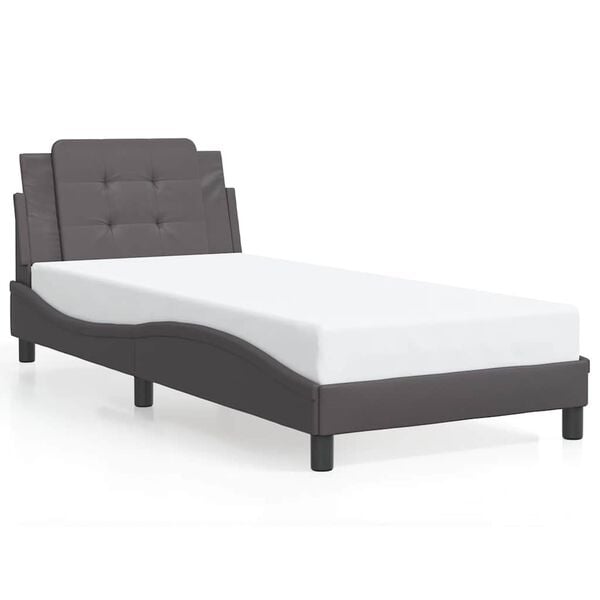 vidaXL Cadre de lit sans matelas Zadar gris 90x190 cm similicuir