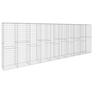 vidaXL Mur en gabion avec couvercle Acier galvanis&eacute; 600 x 50 x 200 cm