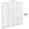 vidaXL Paniers &agrave; gabions arqu&eacute;s 12 pcs 200x30x200/220 cm fer galvanis&eacute;
