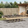 vidaXL Ensemble &agrave; manger de jardin coussins 13 pcs m&eacute;lange beige rotin