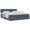 VidaXL Cadre de lit ottoman avec matelas gris fonc&eacute; 160x200 cm velours