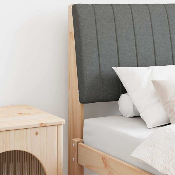 vidaXL T&ecirc;te de lit capitonn&eacute;e Gris fonc&eacute; 75 cm Pin massif