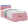 vidaXL Cadre de lit ottoman avec matelas rose 90x190 cm velours