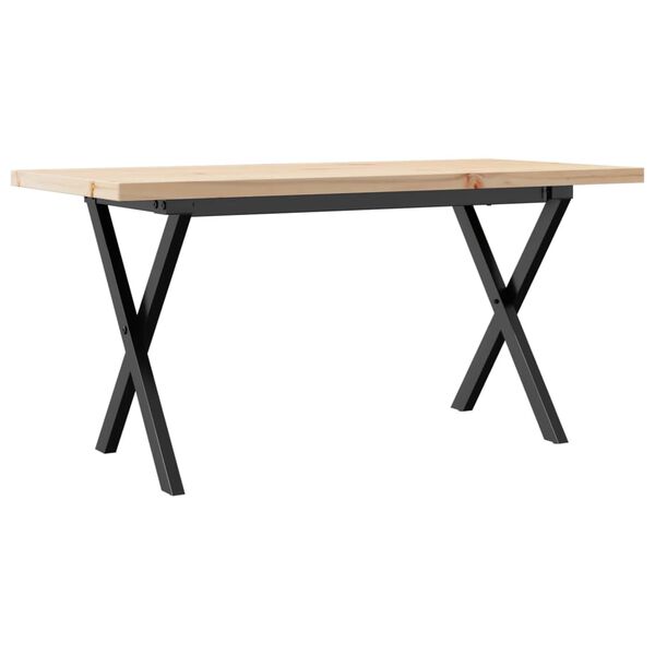 vidaXL Table basse cadre en X 100x50x45,5 cm bois de pin massif acier