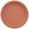 vidaXL Plateau &agrave; fleurs rond 24 pcs Rouge brique &Oslash; 14 x 2 cm Plastique