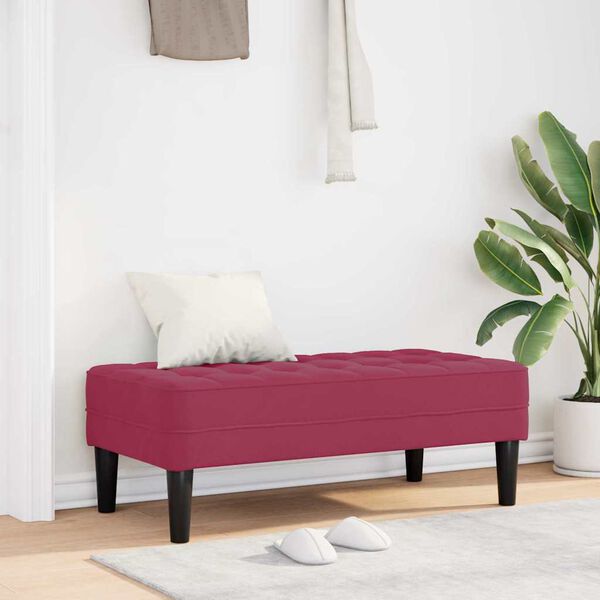vidaXL banc avec coussin Bordeaux 113 x 57 x 39 cm Velours