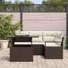 vidaXL Ensemble de canap&eacute; de jardin 5 pcs Marron Poly rotin