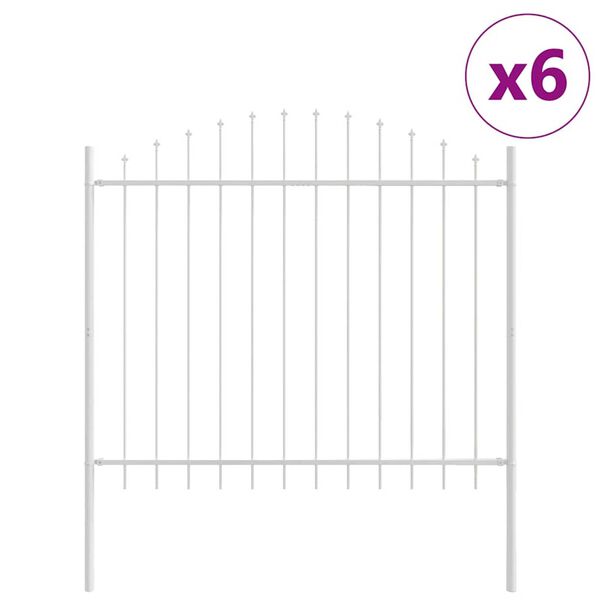 vidaXL Clôture de jardin 6 pcs Blanc 170 x 190 cm