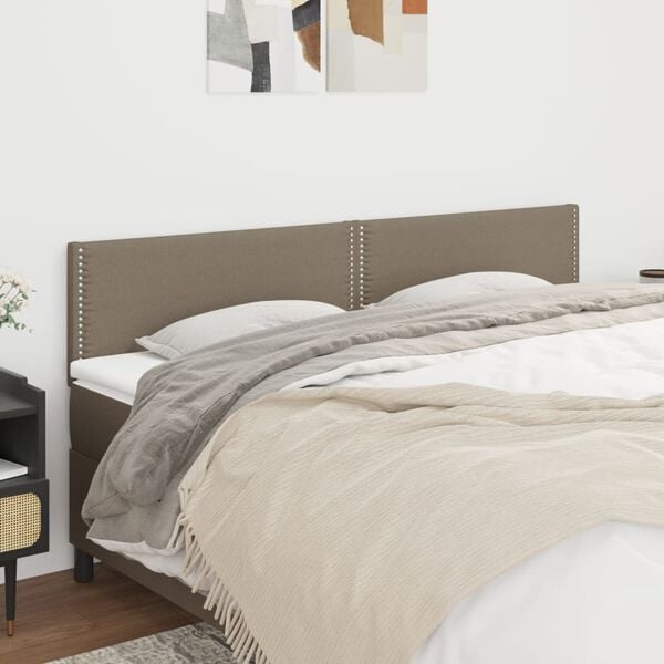 vidaXL T&ecirc;tes de lit 2 pcs Taupe 90x5x78/88 cm Tissu